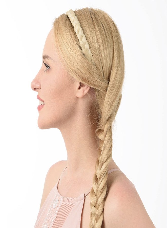 DIGUAN Width 0.6 inches Narrow Synthetic Hair Plaited Headband Braid With Teeth Hair Band Accessories for Women Girl (Buttered Toast) - Image 4